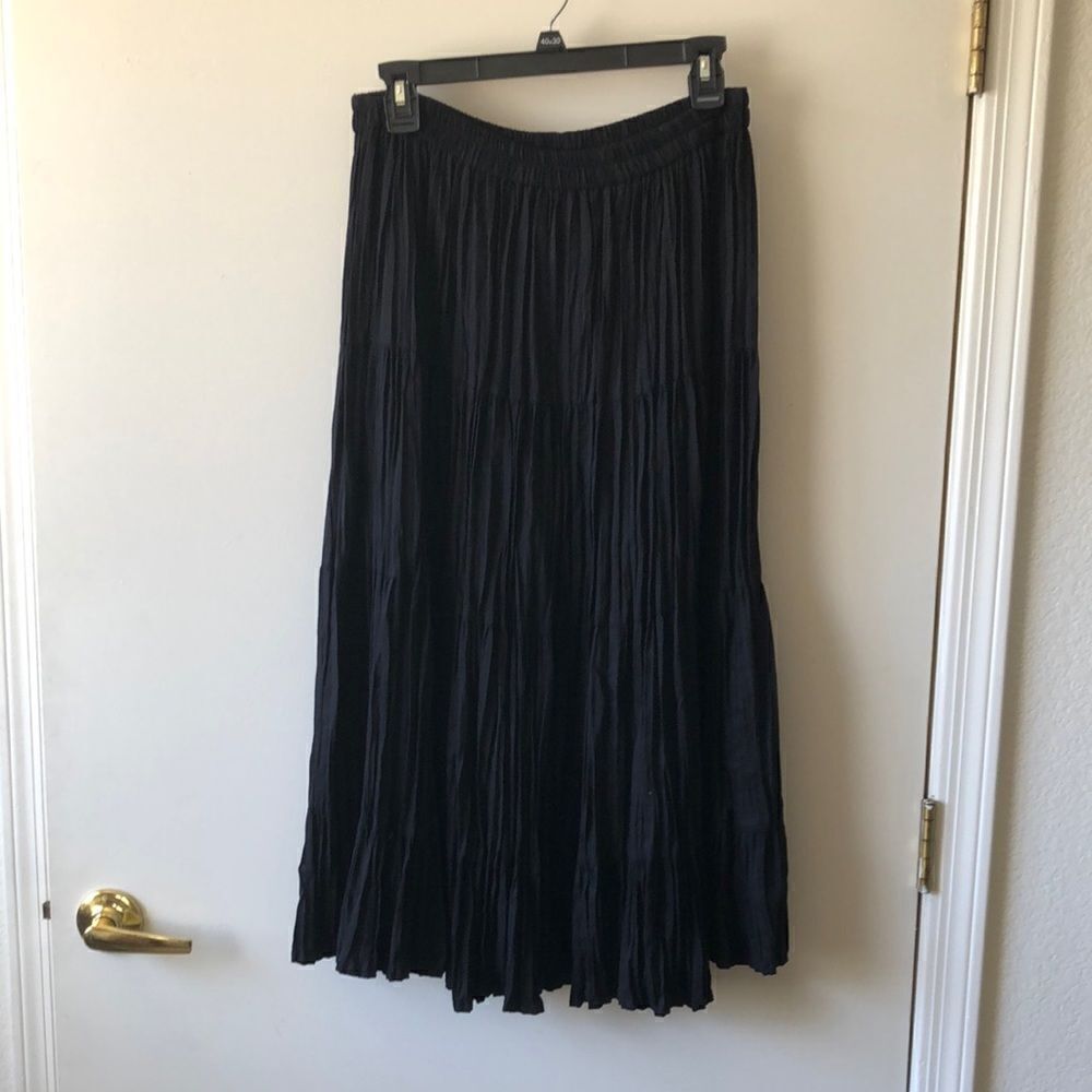 Oxford Crinkle Pleated Skirt Size M Gently used Black